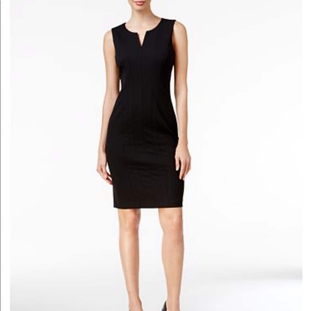 Calvin Klein Split Neck Black Dress